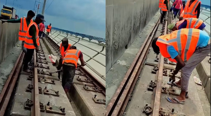 খুলে ফেলা হচ্ছে যমুনা সেতুর রেললাইন